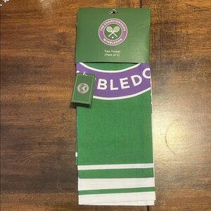 Wimbledon Green and Purple Tea Towel Set